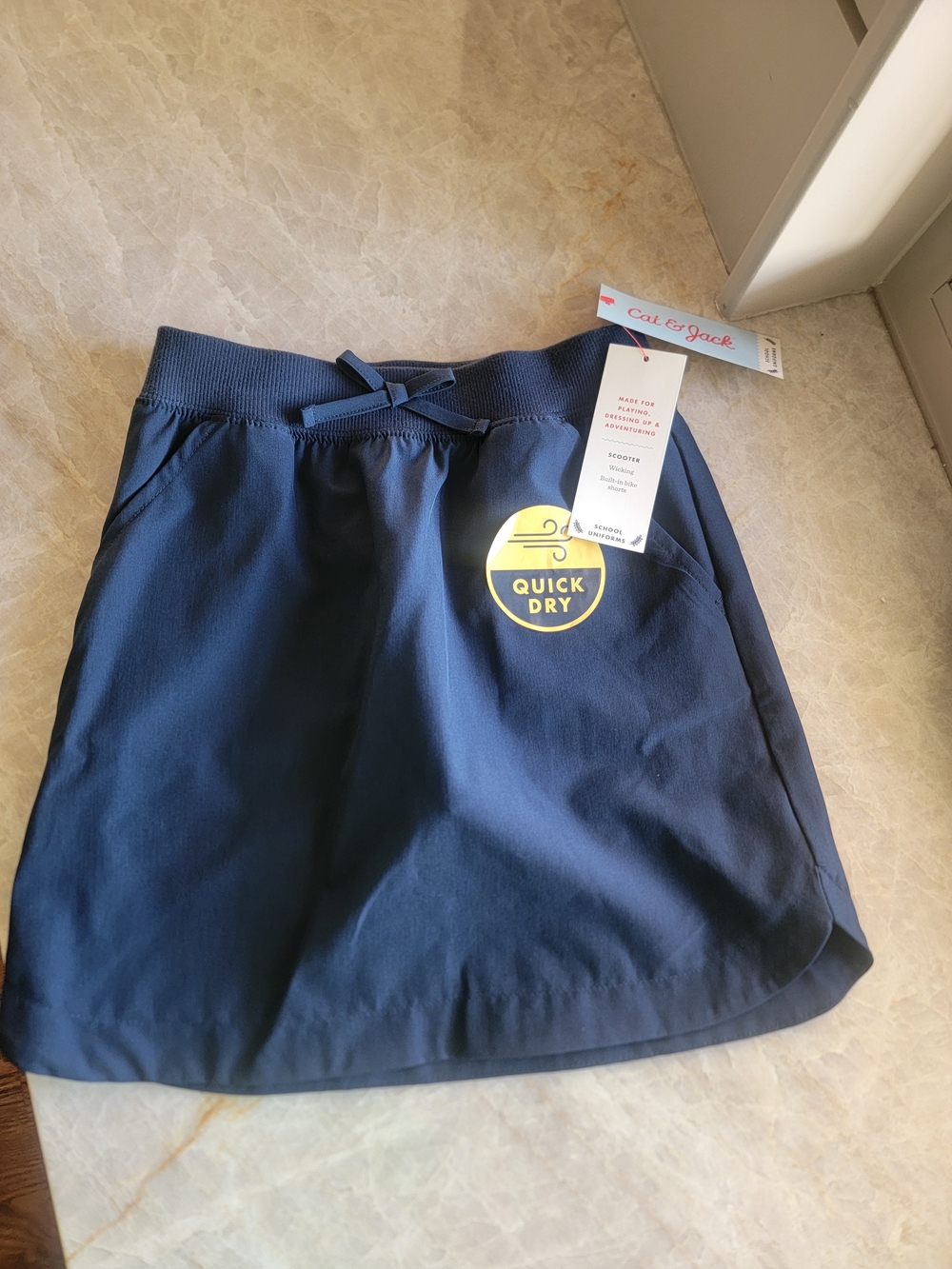 Girls' Uniform Quick Dry Skort - Cat & Jack Blue Navy Size S (6/7)